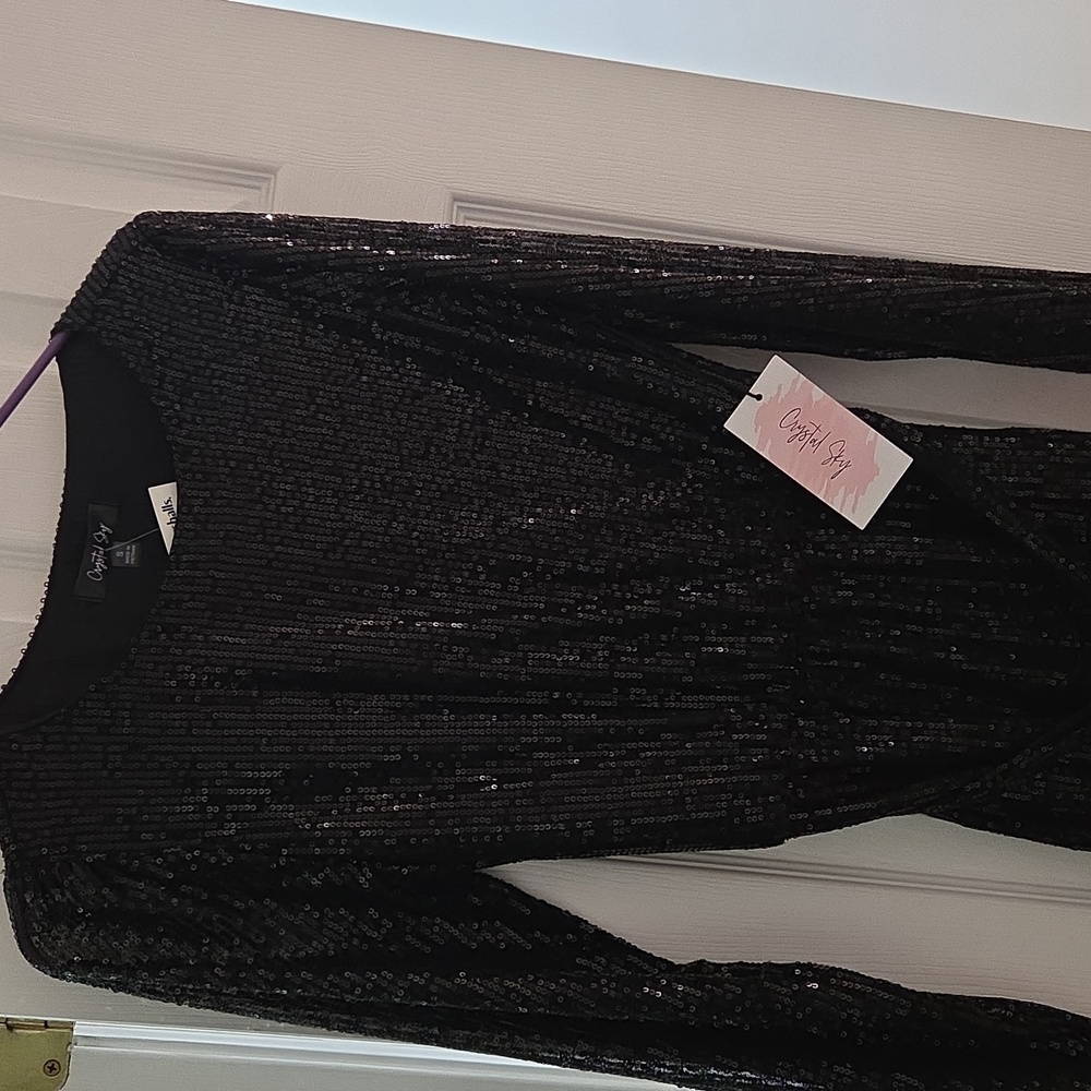 Black Sequin Sweater